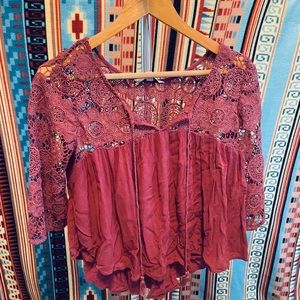 American Eagle 3/4 Sleeve Boho Blouse